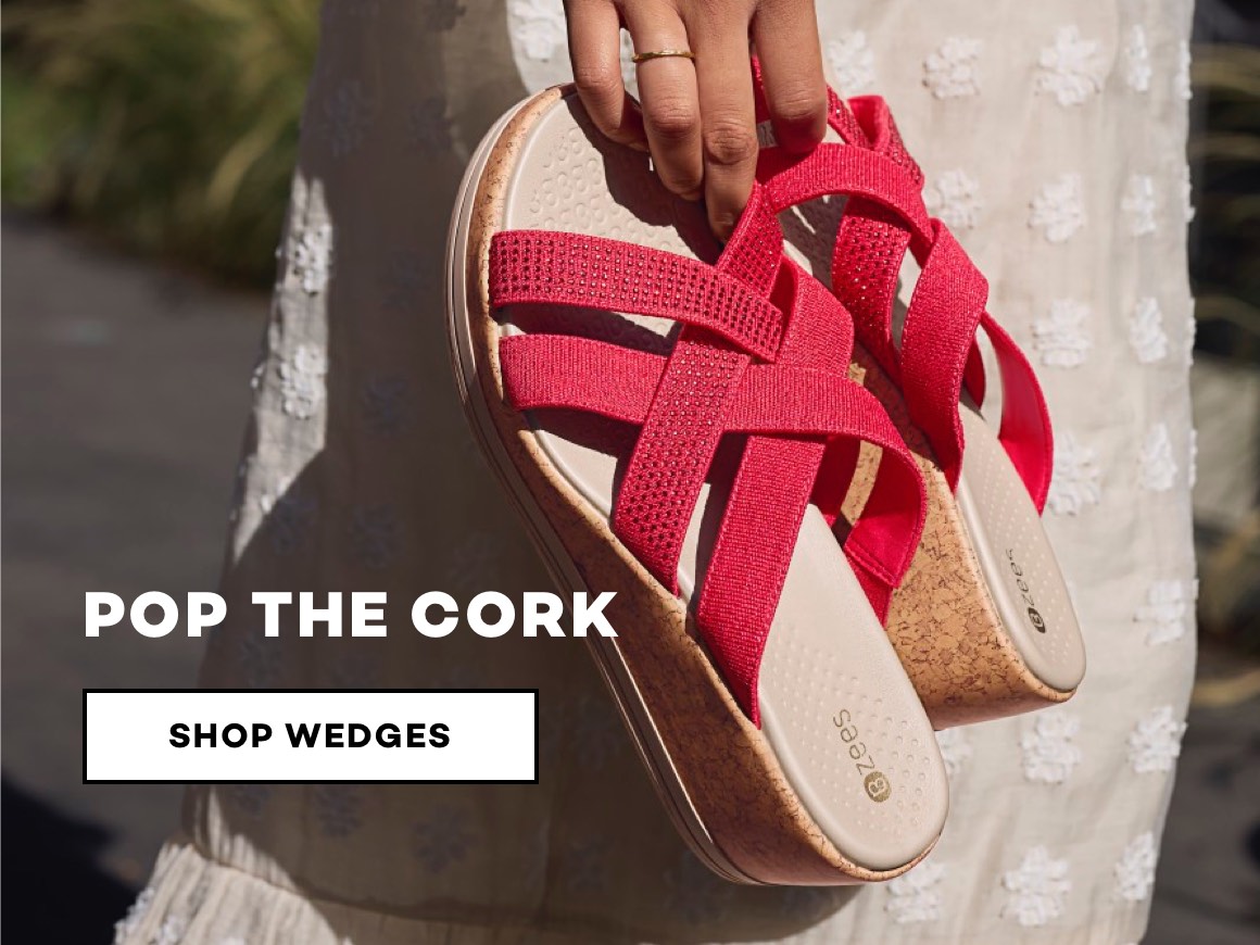 Pop the cork shop wedges 