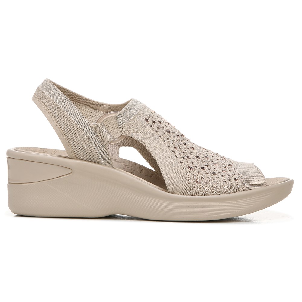 Bzees for LifeStride Star Bright Slingback Wedge Sandal Washable Womens Sandals