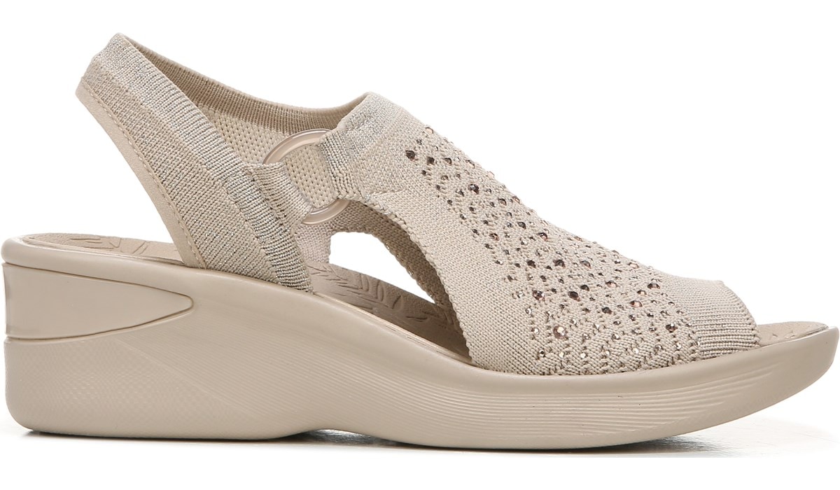 Bzees for LifeStride Star Bright Slingback Wedge Sandal Washable Womens Sandals