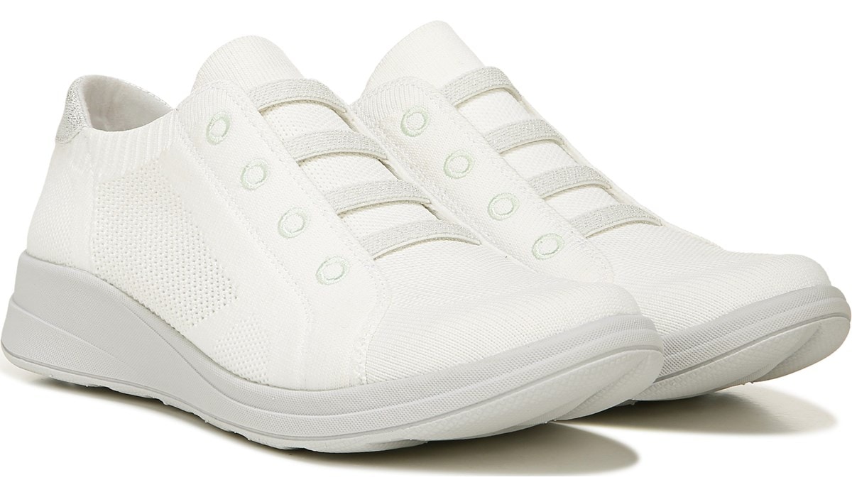 Washable Golden Knit Slip On Sneaker in Brilliant White Bzees