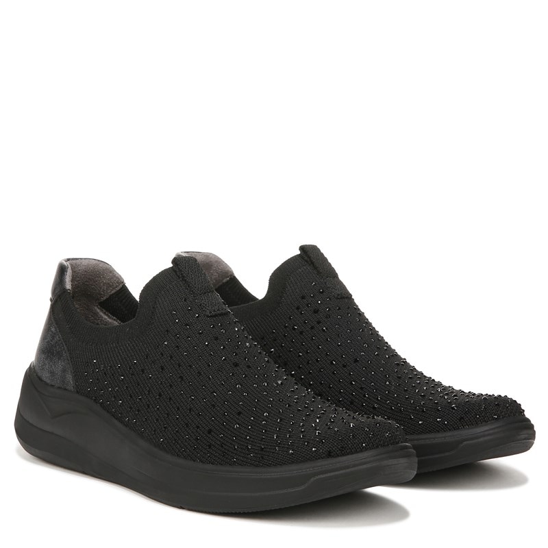 Bzees Twilight Slip On Shoes, 11.0 M (Black Fabric) Machine Washable, Round Toe, Anti-Microbial/Odor Control