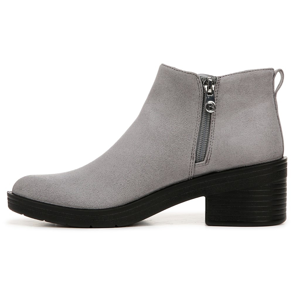 Grey leather bootie on sale
